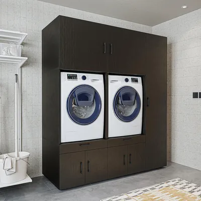 Immagine prodotto di Roomart SERIE 3 Mobile da appoggio per lavatrice, larghezza 179 cm, nero-rovere