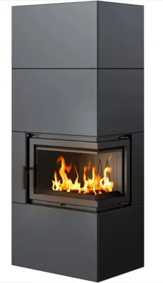 Produktbild von Kamineinsatz Simple Box 8 kW Ø 200 Black mit Türfeder