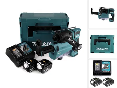 Zdjęcie produktu dla Makita DHR182RTWJ, SDS Plus, Czarny, Turkusowy, Silnik bezszczotkowy, 1,8 cm, 1350 RPM, 1,7 J