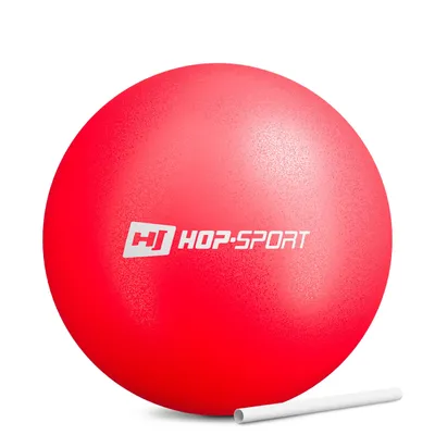 Obrázek produktu pro Sedací míč Hop-Sport pro pilates a jógu, gymnastický míč - malý a měkký, s nafukovacím brčkem - červený