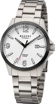 Produktbild von Regent Herren Uhr Titan-Uhren Titan Armbanduhr Analog grau URF1444