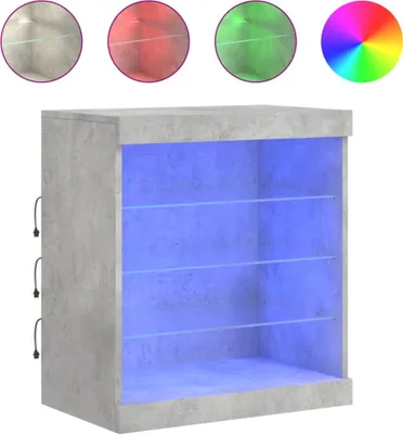 Zdjęcie produktu dla vidaXL Kredens z oświetleniem LED betonowy szary 60,5x37x67 cm