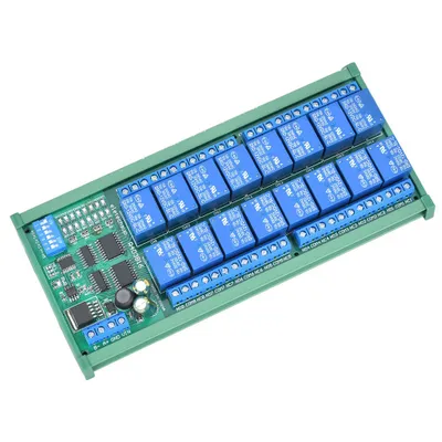 Obrázok produktu pre 12 V 6-kanálový reléový modul PLC RS485 pre diaľkové ovládanie protokolu RTU R4D3B16-R s puzdrom na DIN lištu