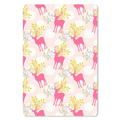 Produktbild von MuchoWow® Mauspad Mousepad Hirsche - Rosa - Muster 40x60 cm - Mousepads - Maus Mat - Pad - Mausunterlage - Schreibtisch Accesoire