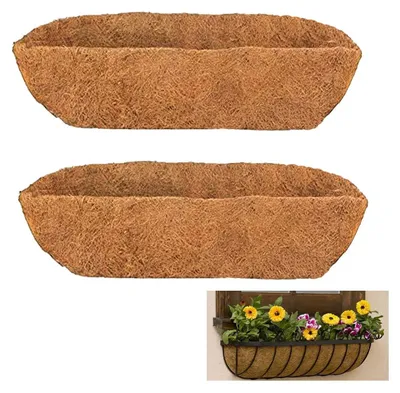 Produktbild von 2 vorgeformte Kokosfasereinsätze, 76 cm, zur Wandmontage, für Pflanzgefäße und Blumenampeln.