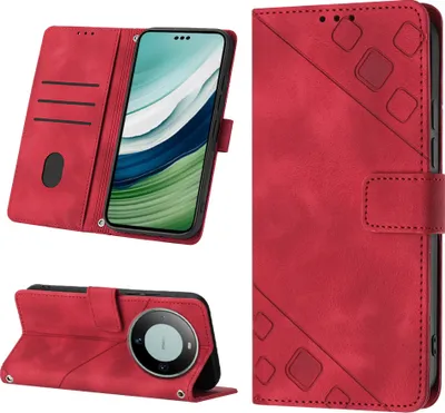 Obrázek produktu pro Pouzdro pro Huawei Mate 60 Pro Embossed Flipové kožené pouzdro se stojánkem Red