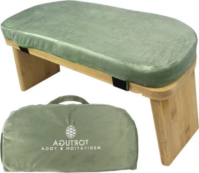 Productafbeelding van Famanu Meditatiebank, opvouwbaar, 100% biologisch bamboe, complete set - inclusief draagtas en comfortabele vulling