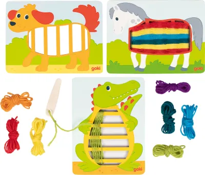 Image de Goki Puzzles de tissage en bois, 3pcs.
