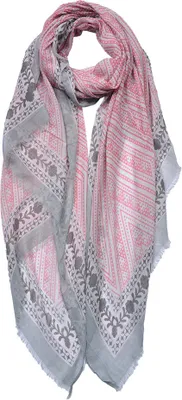 Produktbild von Clayre & Eef Gemusterter Damenschal 90x180 cm Rosa Synthetisch