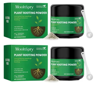 Productafbeelding van Wortelstimulatorpoeder, 2 x 100 gram, met doseerlepel, voor de groei van planten, zowel binnen als buiten