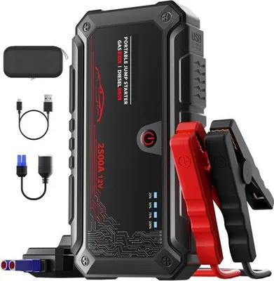 Obrázok produktu pre Powerbanka na štartovanie 2500 A, 12 V, 20 800 mAh pre benzínové motory s objemom 8,0 l alebo naftové motory s objemom 5,0 l