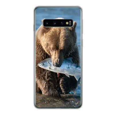 Produktbild von MuchoWow® Handyhülle Schutzhülle Hülle für Samsung Galaxy S10 Bär - Braun - Fisch Silikon Softcase Handy Hülle - Handytasche