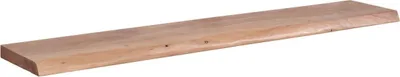 Produktbild von Wandregal mit Baumkante Akazie Massivholz 140 cm, Design Schweberegal Wandboard Massiv, Regal Holz Natur, Landhausstil Hängeregal