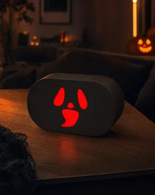 Image de Boîte à sons d'Halloween effrayante avec détecteur de mouvement, 10 sons et LED rouges - Fonctionnement sur batterie