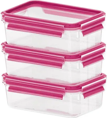 Produktbild von Emsa Clip&Close Frischhaltedosen 3er-Set 0,55 l, violett