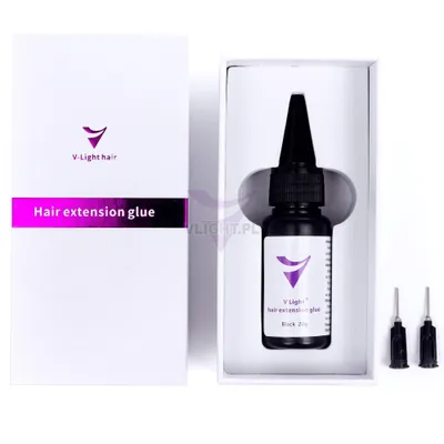 Produktbild von V-Light Haarverlängerungskleber, Schwarz, 20g, Natürlich & Stark, 6s Schnelltrocknend, 8 Wochen Halt, Profi, für Bonding, Keratin & Stoffverlängerungen, leicht entfernbar, Haarschutz.