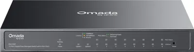 Produktbild von TP-Link Omada ES210GP Netzwerk-Switch Managed L2 Gigabit Ethernet (10/100/1000) Power over Ethernet (PoE) DIN rail Schwarz
