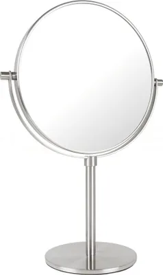Produktbild von DEUSENFELD SK72EG - Echt EDELSTAHL Doppel Stand Kosmetikspiegel, 7x Vergrößerung + Normal, Ø20cm, schwere Qualität, matt gebürstet