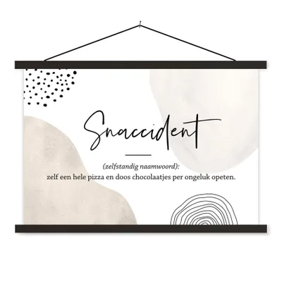 Produktbild von MuchoWow® Textilposter Zitate - Snaccident definition - Sprichwörter - Wörterbuch 120x80 cm mit schwarzem Rahmen - Wanddeko