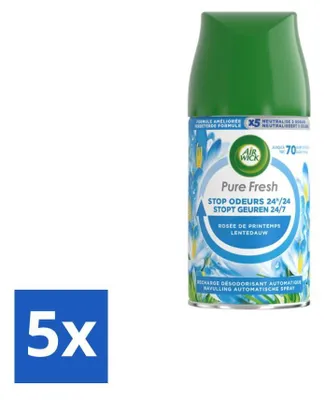 Zdjęcie produktu dla Air Wick – wkład uzupełniający – Freshmatic Pure Spring Dew – 250 ml – opakowanie ekonomiczne – 5 sztuk