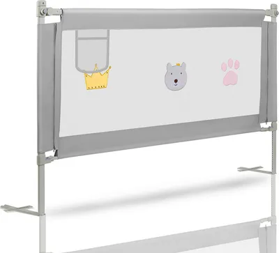 Obrázek produktu pro Jopassy ochrana postele 180x70cm ochrana postele ochrana postýlky ochrana dětské postele ochrana proti pádu na postel šedá