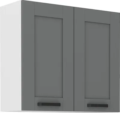 Image de Armoire de cuisine supérieure LAILI – largeur 80 cm, gris / blanc