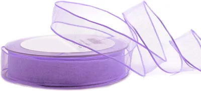 Productafbeelding van Decoratielint chiffon - Lila - Lavendel - Lint - Transparant - Organza met vormvaste randen - Kwaliteit - Bruiloft