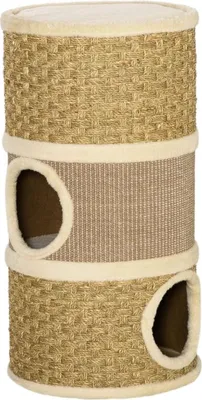 Obrázok produktu pre Fortuna Lai škrabadlo pre mačky, 3 úrovne so sisalom a plyšom, 37,5 x 37,5 x 70 cm, ideálne pre milovníkov mačiek
