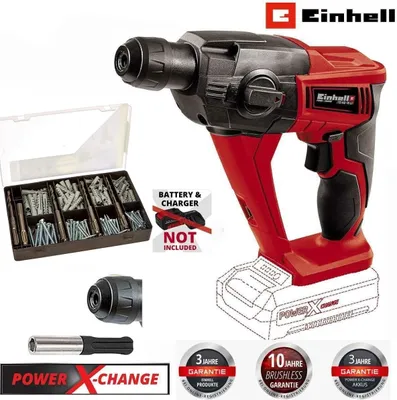 Produktbild von Einhell Akku-Bohrhammer TE-HD 18 Li- Solo 18V SDS-Plus + Bosch Befestigungsset
