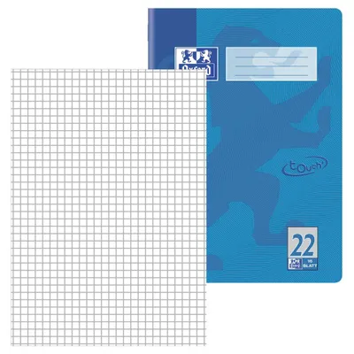 Produktbild von Oxford Schulheft "Touch" DIN A4 Lineatur 22 hellblau kariert 16 Blatt