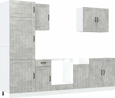 Produktbild von vidaXL 7-tlg. Küchenschrank-Set Lucca Betongrau Holzwerkstoff