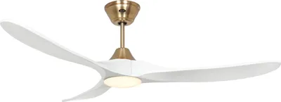 Produktbild von Deckenventilator CasaFan 315278 ECO GENUINO-L mit Licht 152cm weiße Flügel gebürstetes Messing Motor