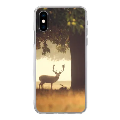 Produktbild von MuchoWow® Handyhülle Schutzhülle Hülle für iPhone X Hirsche - Bäume - Wald Silikon Softcase Handy Hülle - Handyhülle