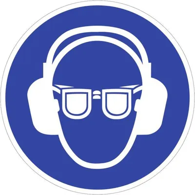 Produktbild von Dreifke® Kunststoff-Schild "Gehörschutz und Augenschutz benutzen", Ø20cm, 1 S...