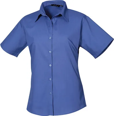 Produktbild von Premier Workwear Damen Popeline Bluse kurzarm PR302 royal 40 (M/12)