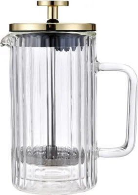 Produktbild von Kaffee- und Tee-Ei Glas 350ml French Press gold KLAUSBERG KB-7759