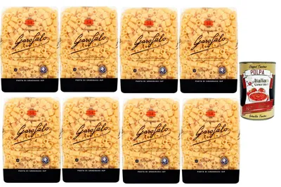 Produktbild von Italian Gourmet Pasta Ditaloni Rigati 8 x 500 g – Gerillte Röhrennudeln aus Hartweizengrieß, ideal für Ragù, Pasta al forno & kräftige Saucen, al dente Genuss + Italian Gourmet Polpa