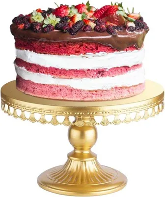 Obrázok produktu pre Famanu, stojan na tortu, zlatá farba, 30 cm, kov
