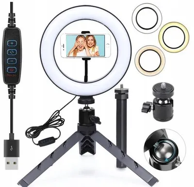 Produktbild von MITOYA RL480 LED Ringlicht mit Stativ und Smartphone-Halterung