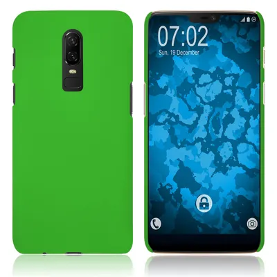 Produktbild von PhoneNatic Case kompatibel mit  OnePlus 6 - Hülle grün gummiert Hard-case Cover