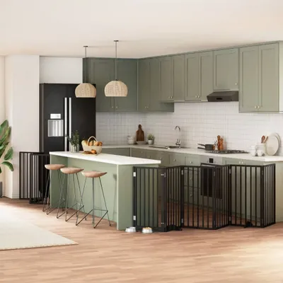 Produktbild von Schlichtes 15-tlg. Hundetor mit Tür Faltbar Schwarz 750 cm Pappelholz - Sonstiges Hundezubehör DE6516448 4parcel