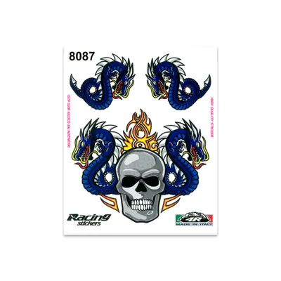 Produktbild von Sticker Schädel mit Drachen 14 x 16 cm