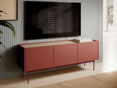 Produktbild von GrainGold TV-Schrank Casino - RTV-Schrank, RTV-Tisch, Lowboard, Wohnwand Modern - TV-Schrank Rot