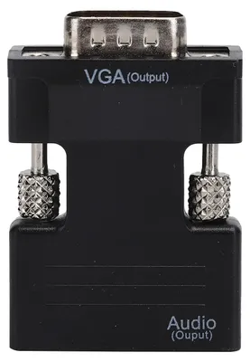 Zdjęcie produktu dla Przejściówka z interfejsu HDMI na VGA, złącze żeńskie na męskie, adapter kabla audio HD, kolor czarny
