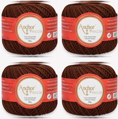 Image de 4x Anchor Freccia 6 – fil de coton mercerisé pour crochet (Color 00359)