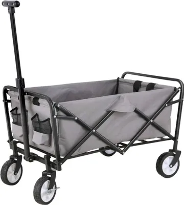 Produktbild von FA Sports Carromco Faltbarer Handwagen, Outdoor, Handwagen, Transportwagen mit Feststellbremse, grau