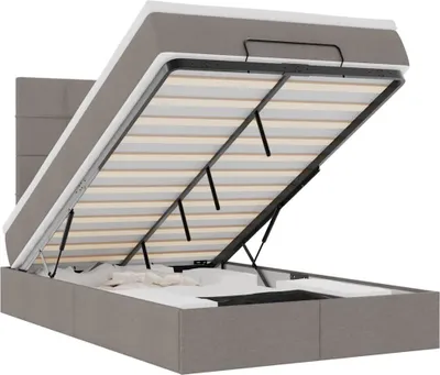Immagine prodotto di vidaXL Ottoman letto con materasso e LED Taupe 120x200 cm tessuto
