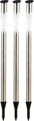Produktbild von 3er Set Solar-Steckleuchte, Edelstahl, H 70 cm