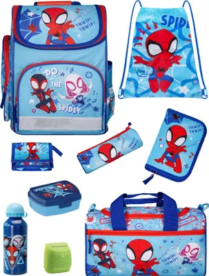 Produktbild von Ranzen-Set 9-teilig SPIDEY Schulranzen-Set mit Sporttasche, Brotdose und Trinkflasche