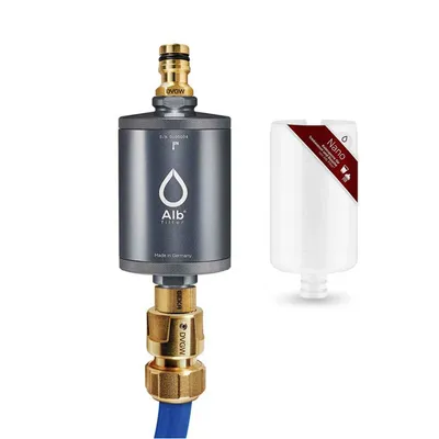 Produktbild von Alb Mobil Nano Camping-Wasserfilter mit Geka-Anschluss (Aluminium Titan)